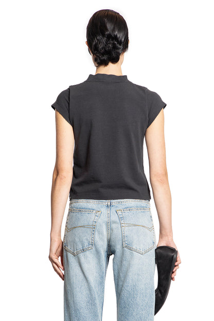 BALENCIAGA WOMAN BLACK T-SHIRTS & TANK TOPS