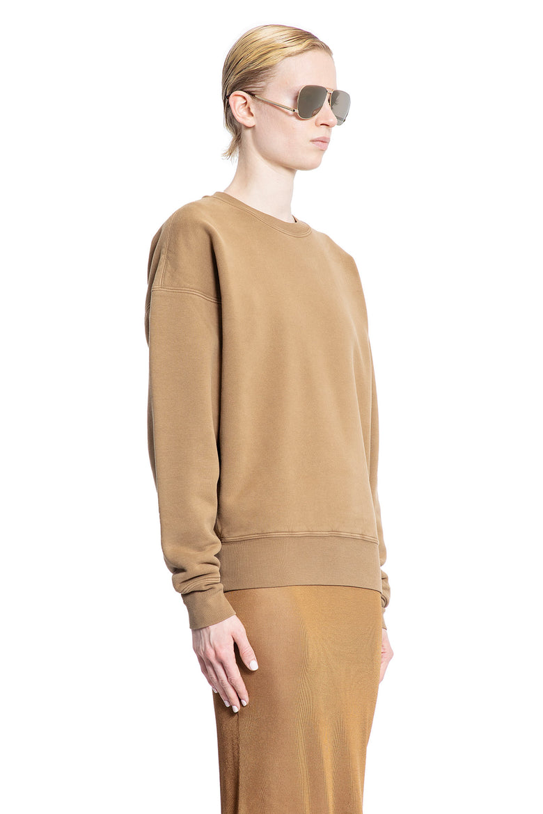 SAINT LAURENT WOMAN BEIGE SWEATSHIRTS