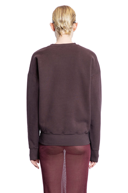 SAINT LAURENT WOMAN BROWN SWEATSHIRTS