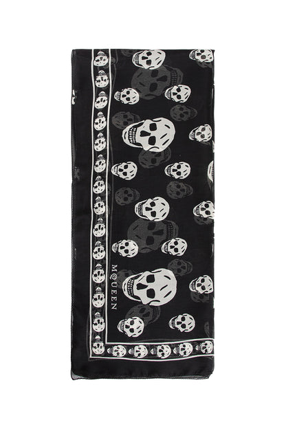 ALEXANDER MCQUEEN WOMAN BLACK&WHITE SCARVES