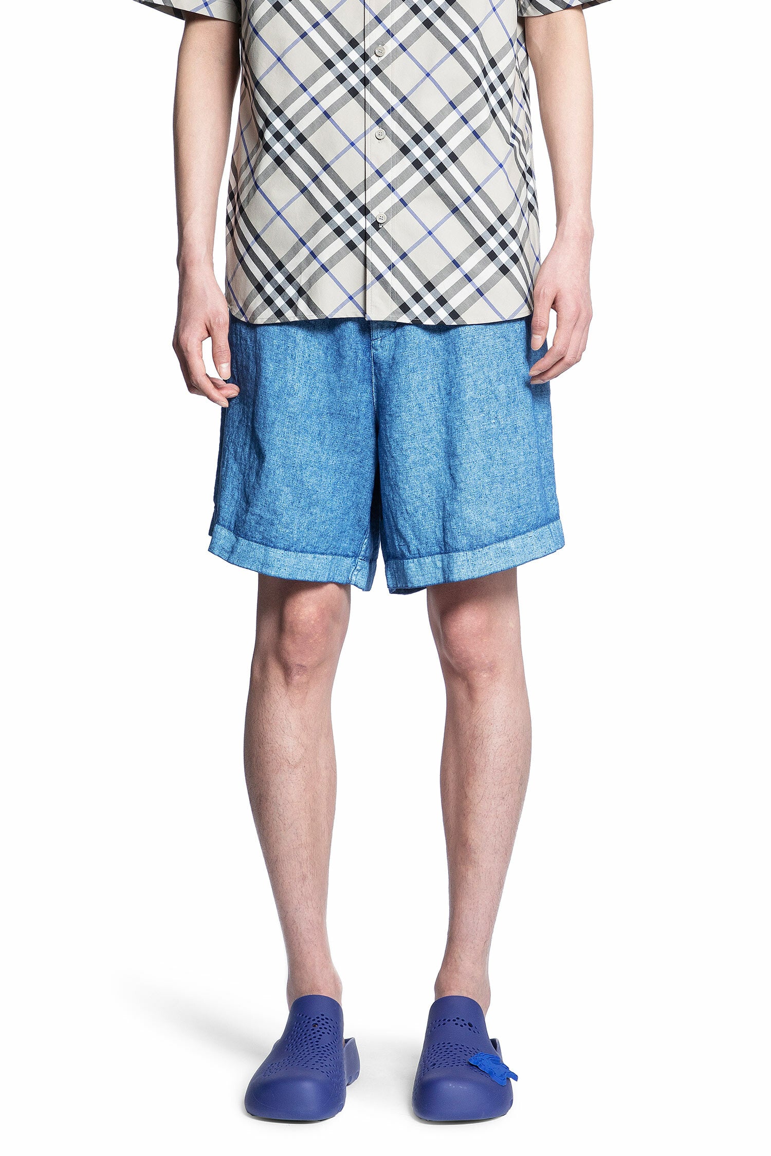 BURBERRY MAN BLUE SHORTS & SKIRTS