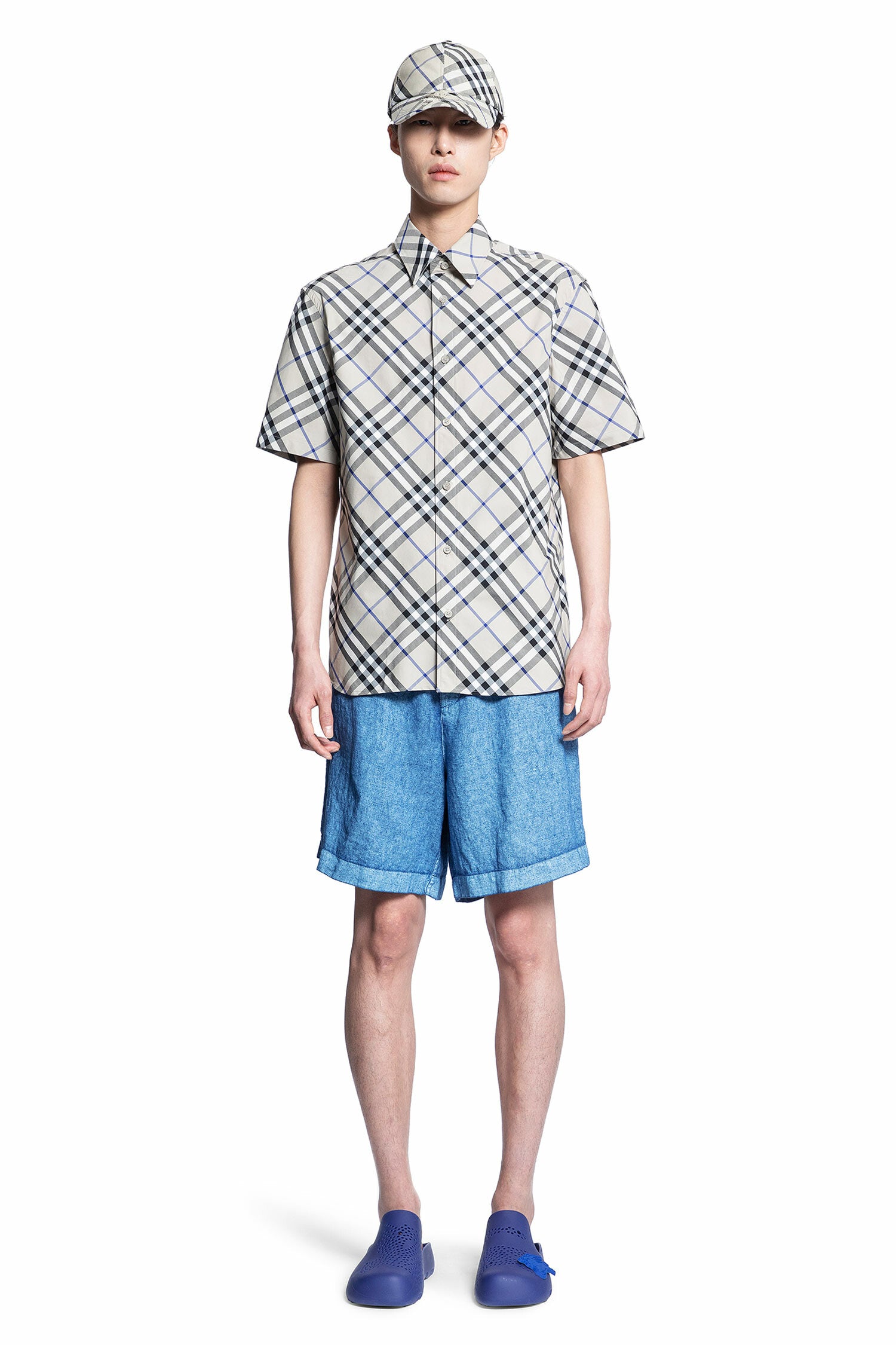 BURBERRY MAN BLUE SHORTS & SKIRTS