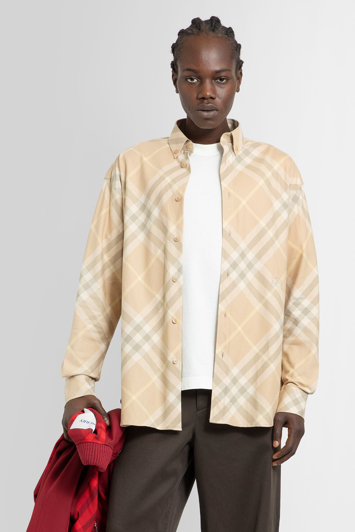 BURBERRY MAN BEIGE SHIRTS