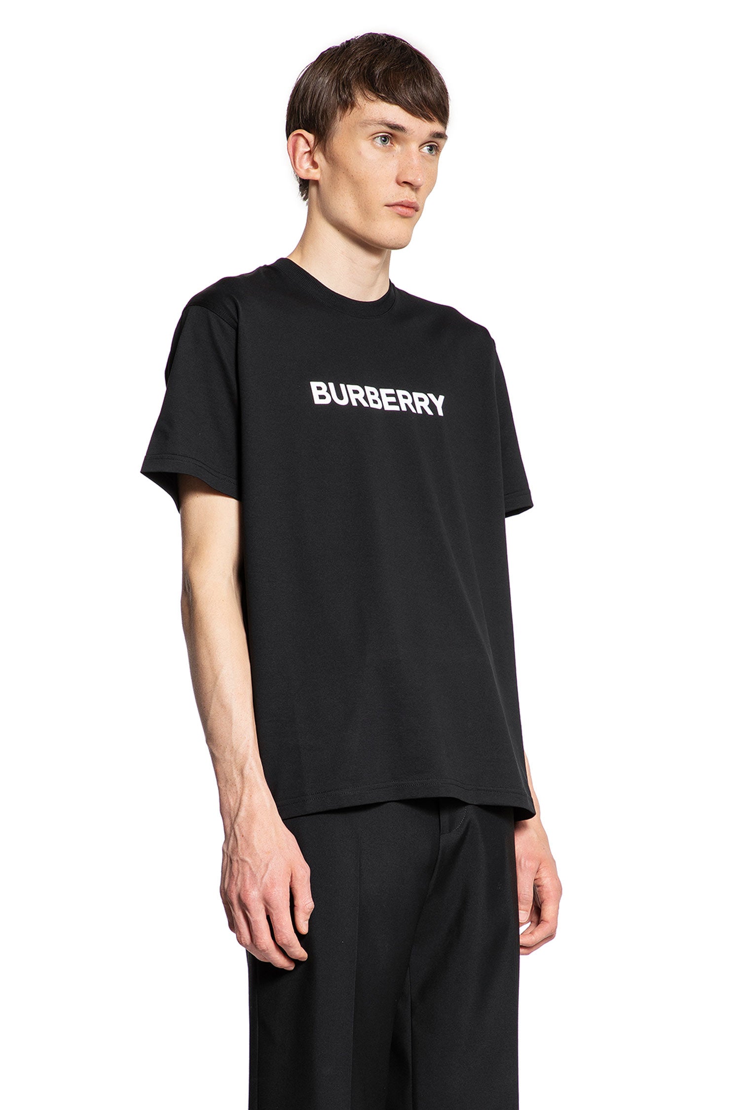 BURBERRY MAN BLACK T-SHIRTS & TANK TOPS