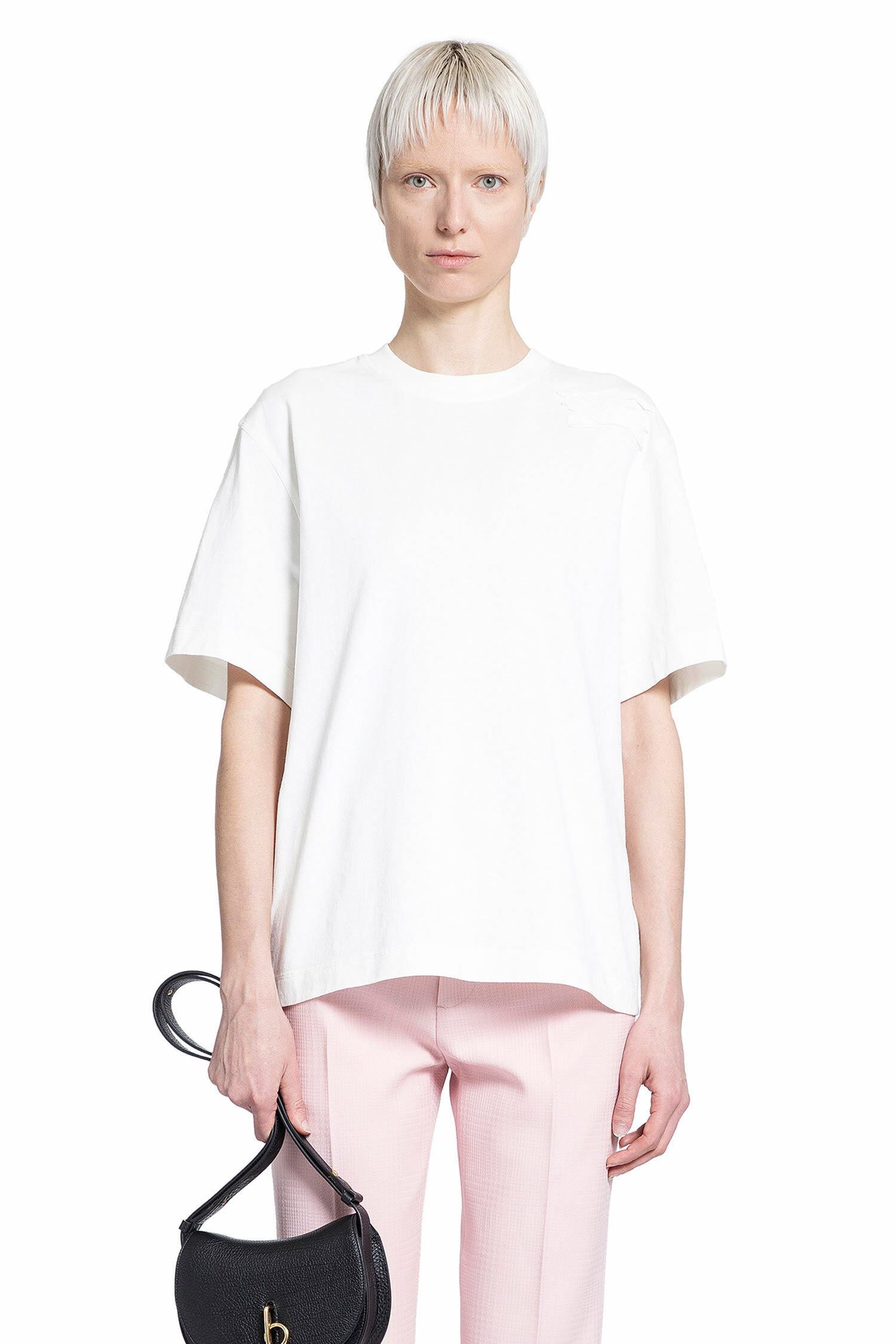 BURBERRY WOMAN WHITE T-SHIRTS & TANK TOPS