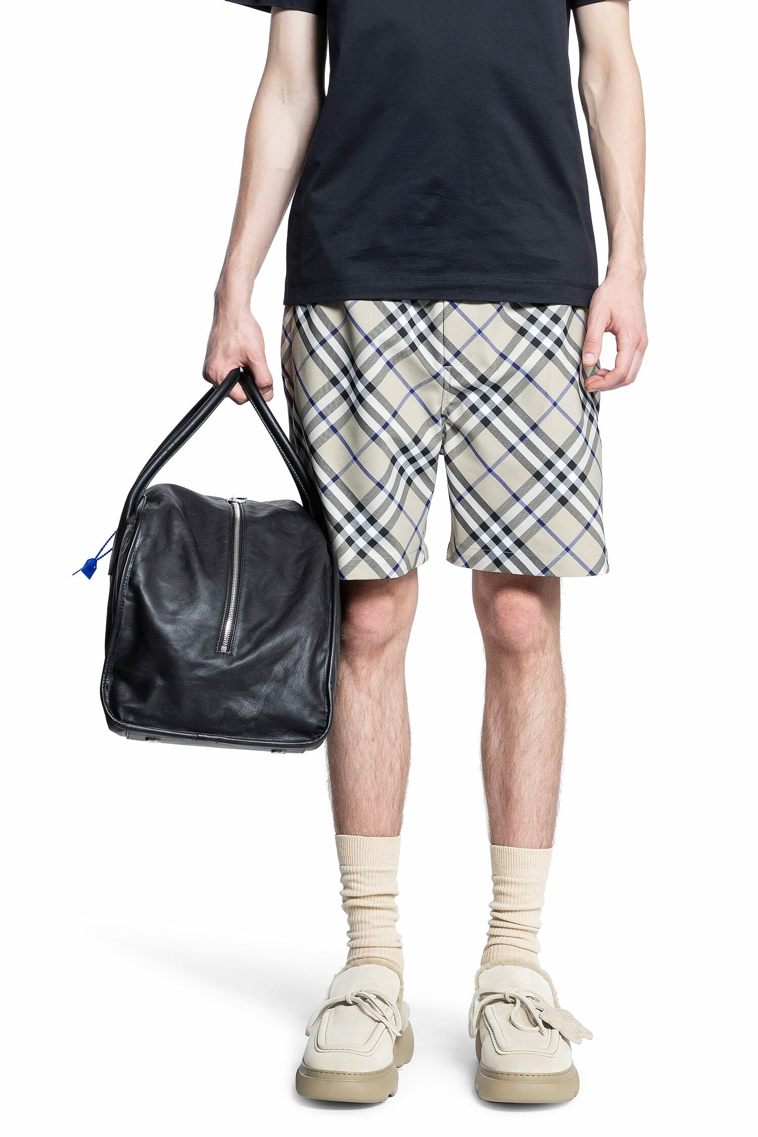 BURBERRY MAN GREY SHORTS & SKIRTS