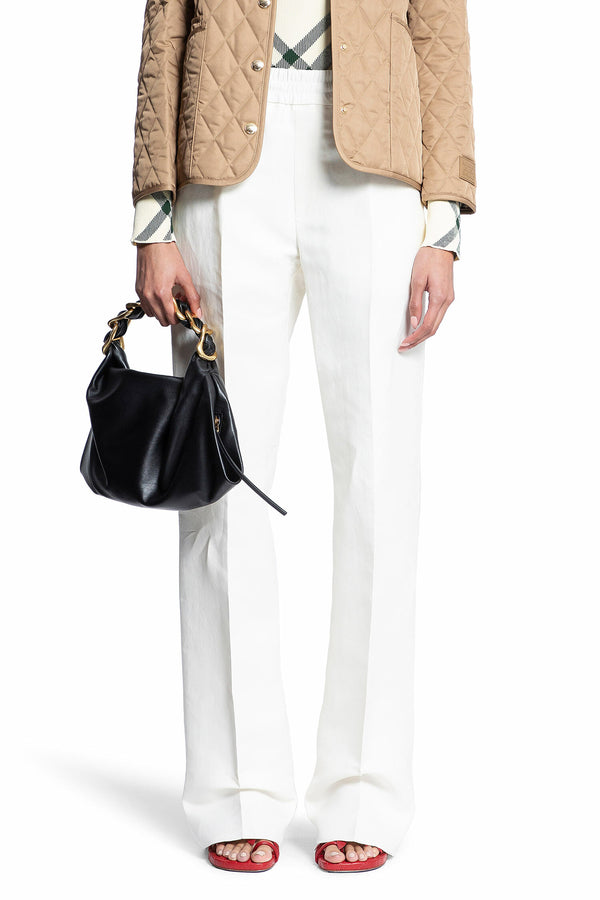 BURBERRY WOMAN OFF-WHITE TROUSERS