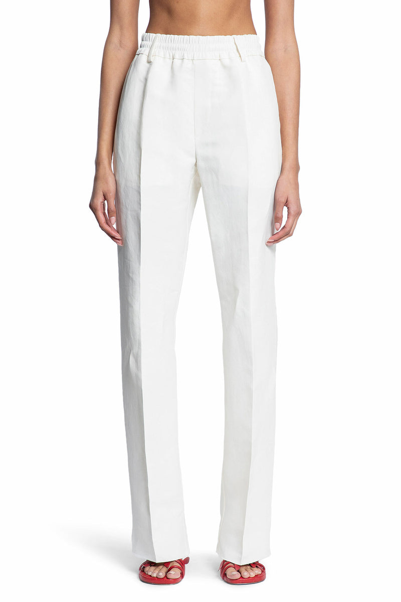 BURBERRY WOMAN OFF-WHITE TROUSERS
