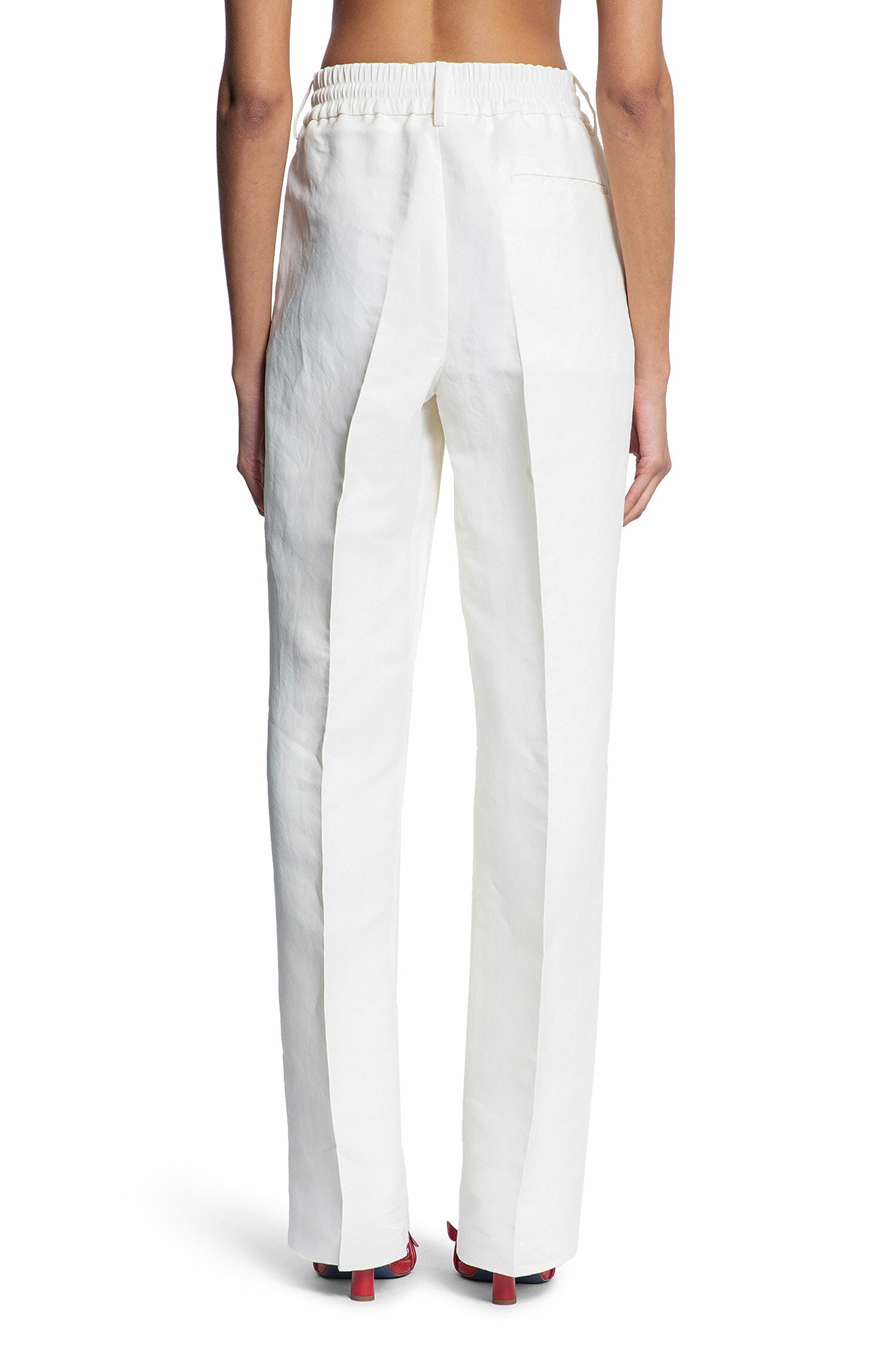 BURBERRY WOMAN OFF-WHITE TROUSERS