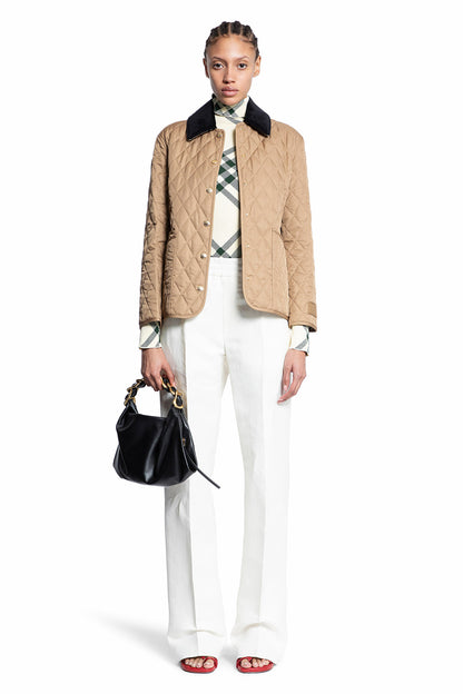 BURBERRY WOMAN OFF-WHITE TROUSERS