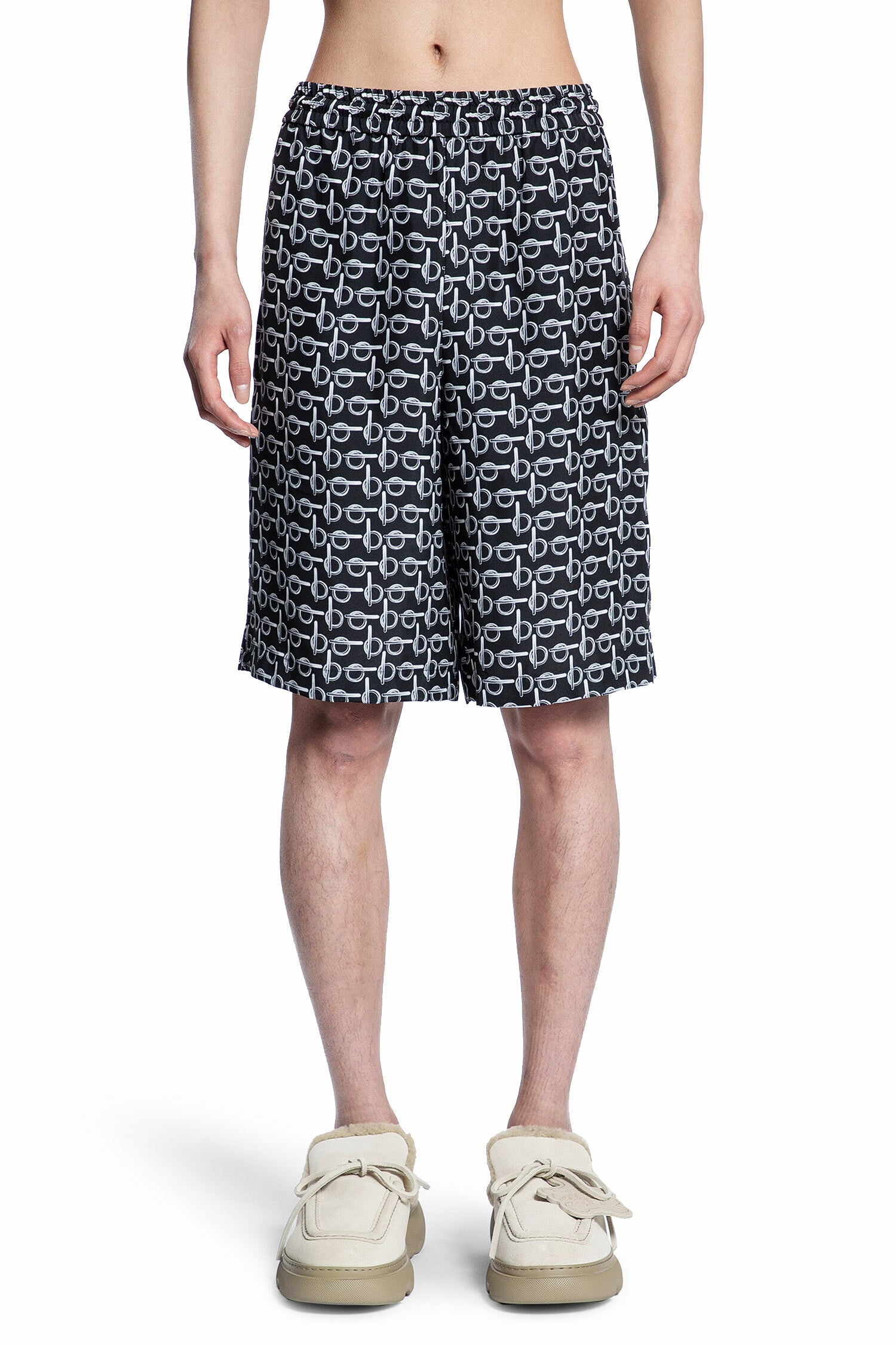 BURBERRY MAN BLACK SHORTS & SKIRTS