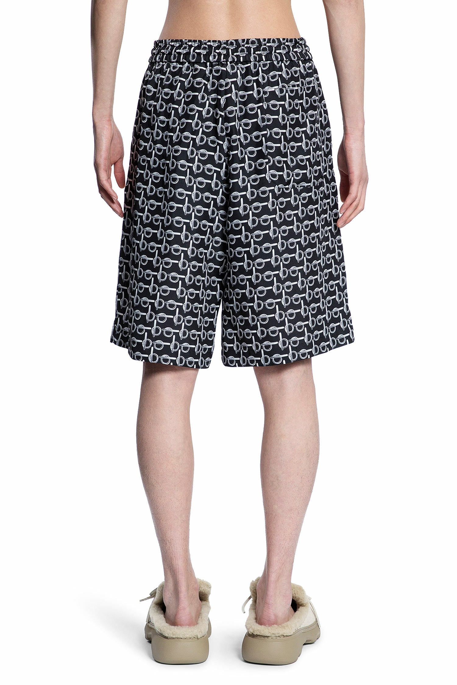 BURBERRY MAN BLACK SHORTS & SKIRTS