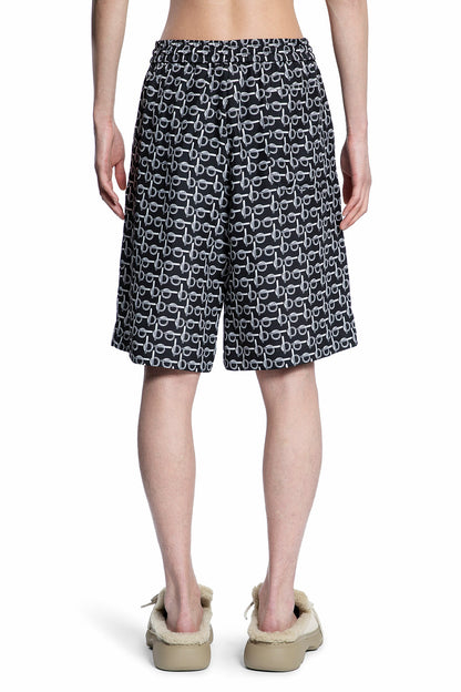 BURBERRY MAN BLACK SHORTS & SKIRTS