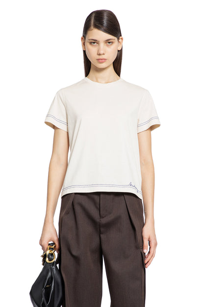 BURBERRY WOMAN OFF-WHITE T-SHIRTS & TANK TOPS