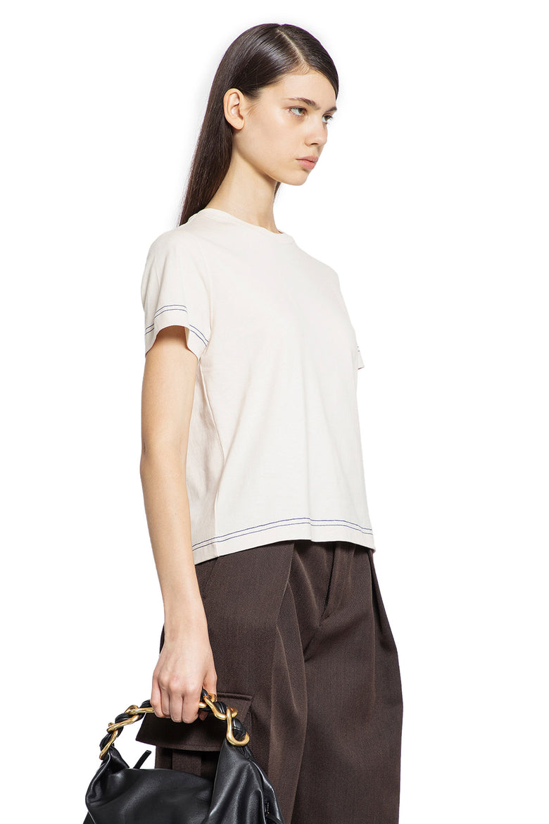 BURBERRY WOMAN OFF-WHITE T-SHIRTS & TANK TOPS