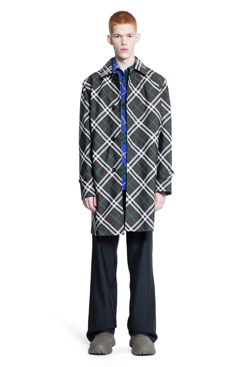 Check Nylon Mid-Length Car Coat - Antonioli.eu