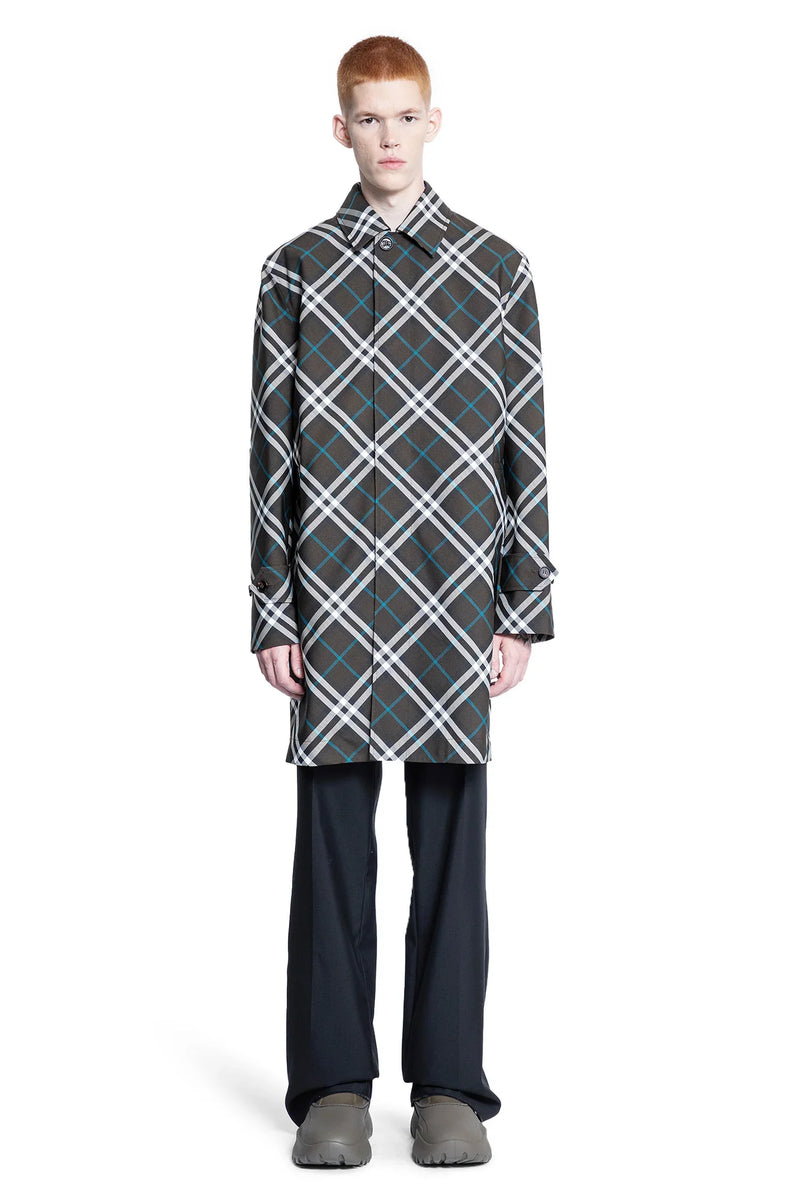 Check Nylon Mid-Length Car Coat - Antonioli.eu