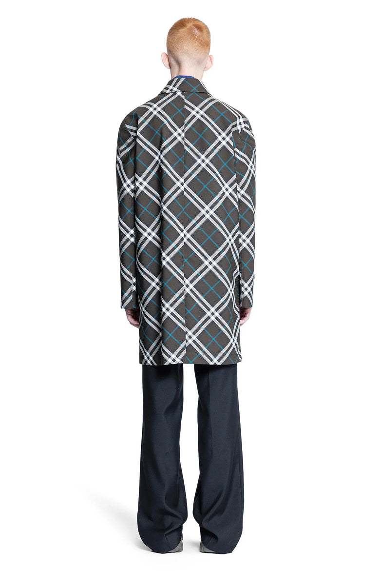 BURBERRY Check Nylon Mid-Length Trench Coat man