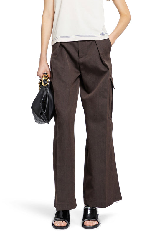 BURBERRY WOMAN BROWN TROUSERS