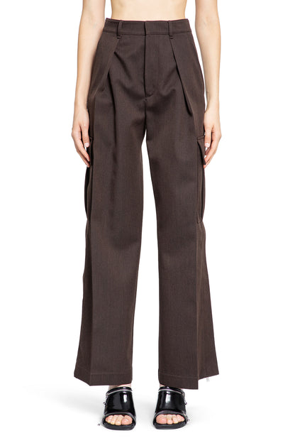 BURBERRY WOMAN BROWN TROUSERS