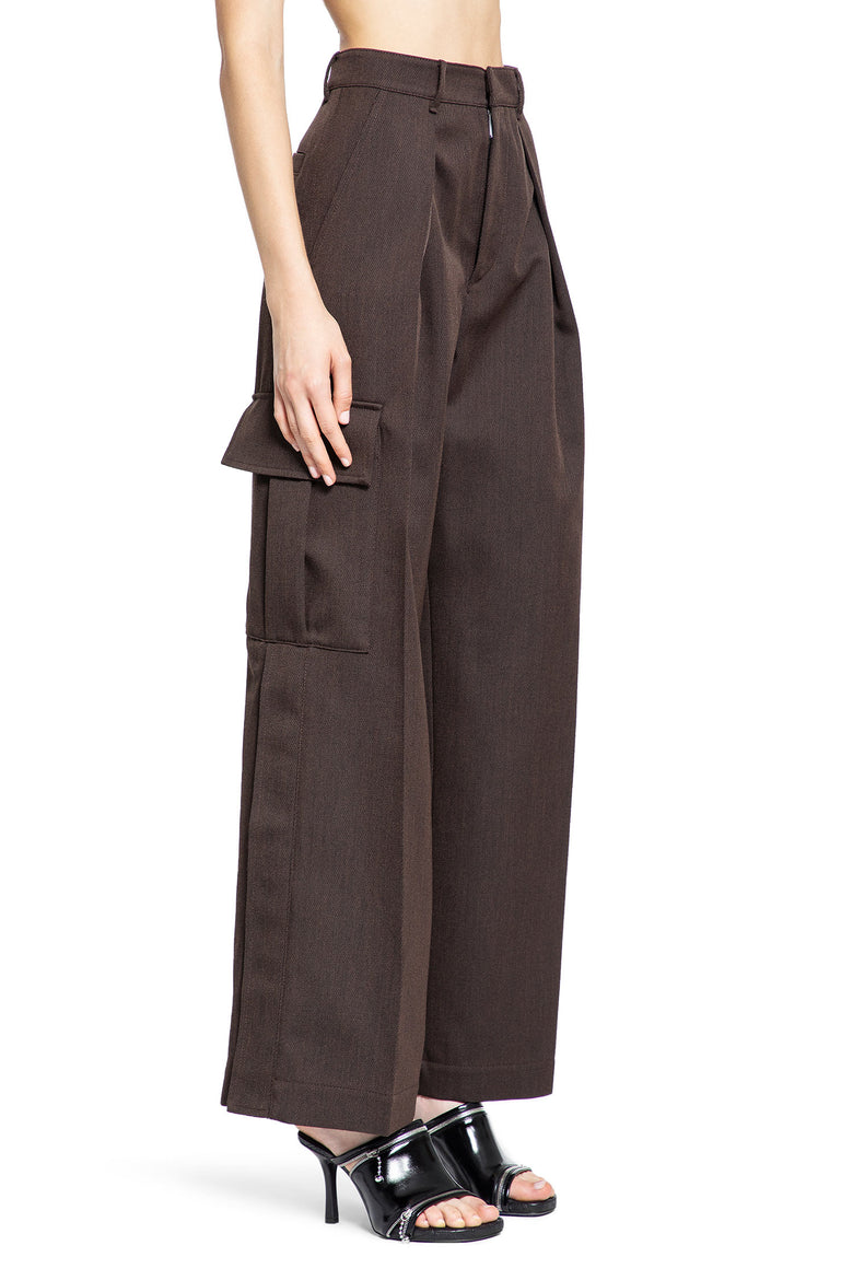 BURBERRY WOMAN BROWN TROUSERS