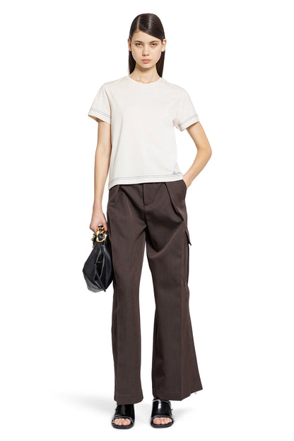 BURBERRY WOMAN BROWN TROUSERS