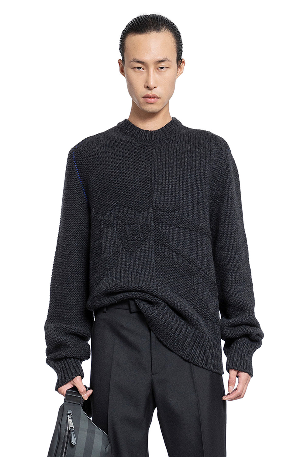 BURBERRY MAN GREY KNITWEAR