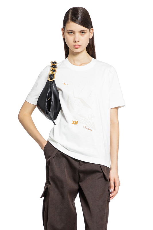 BURBERRY WOMAN WHITE T-SHIRTS & TANK TOPS