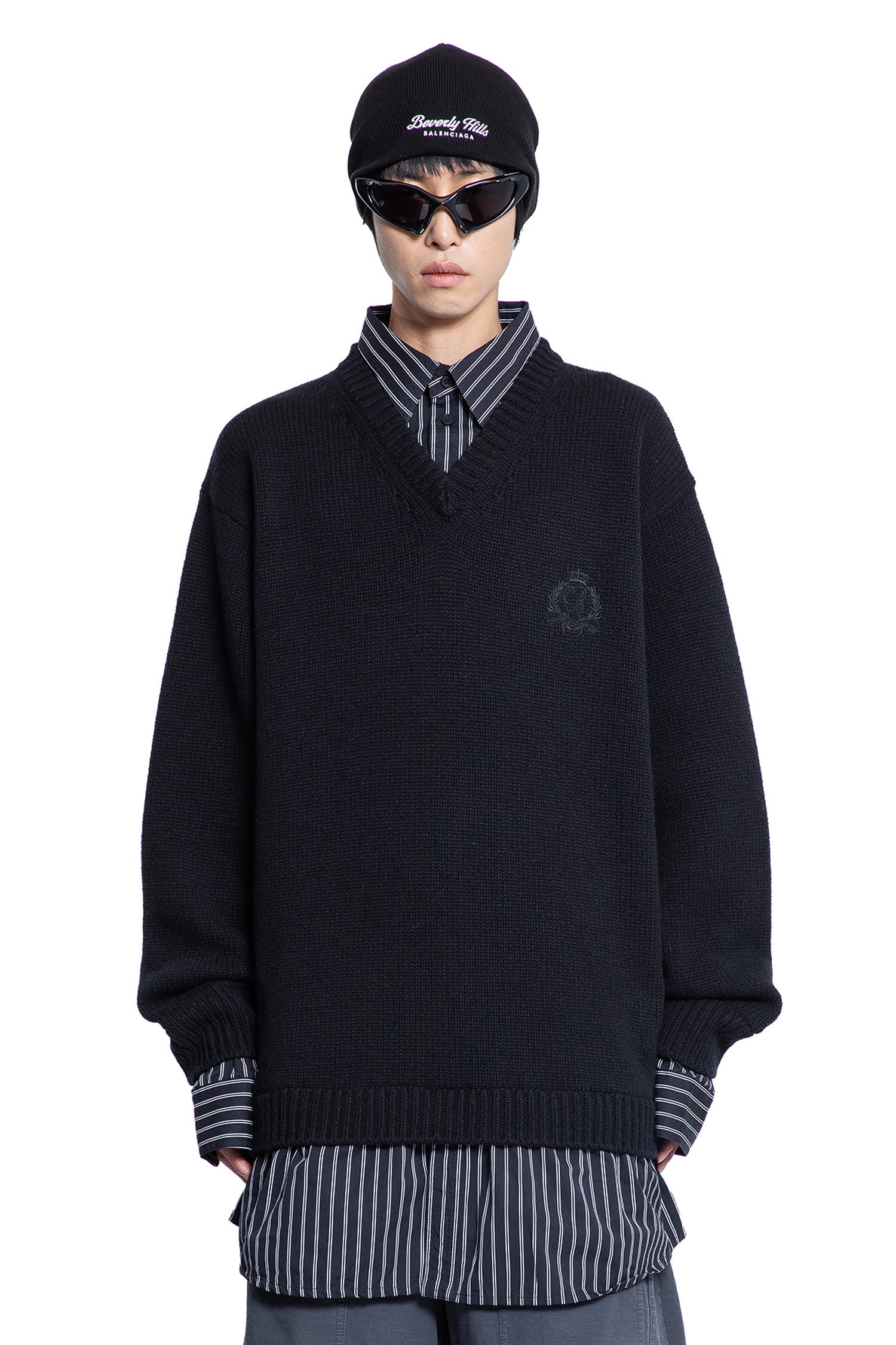 BALENCIAGA MAN BLACK&WHITE KNITWEAR