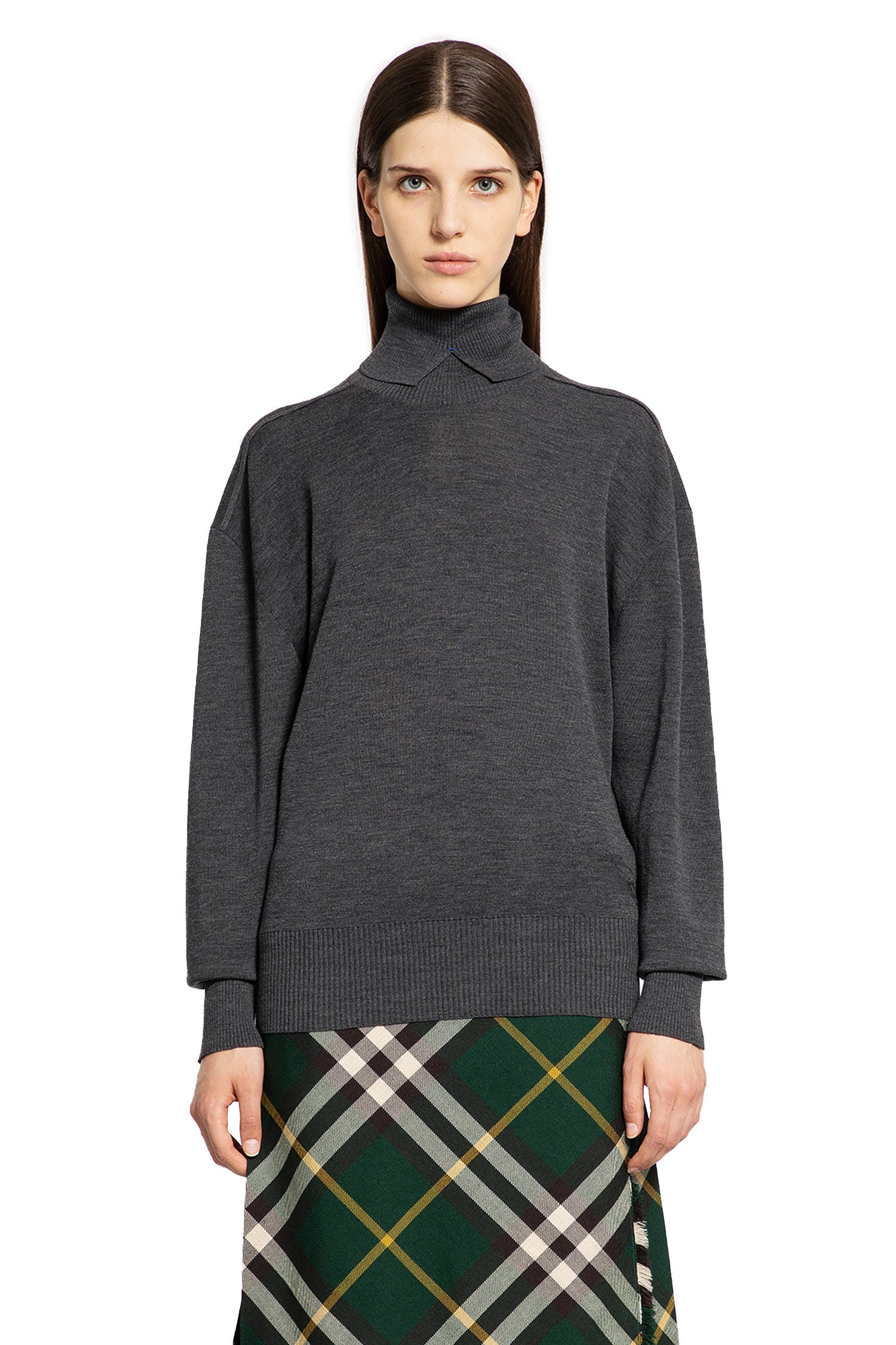 BURBERRY WOMAN GREY KNITWEAR