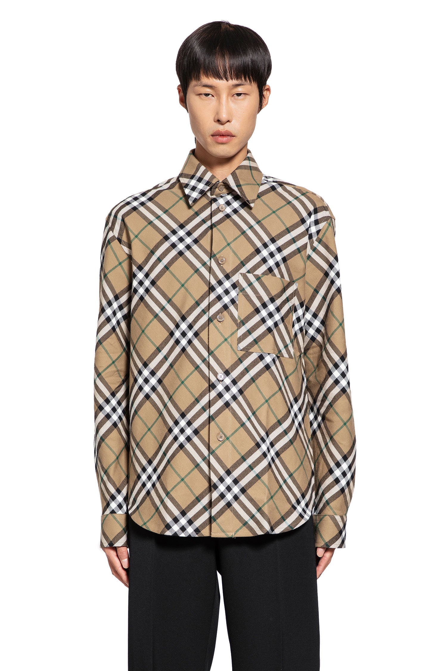 BURBERRY MAN BEIGE SHIRTS