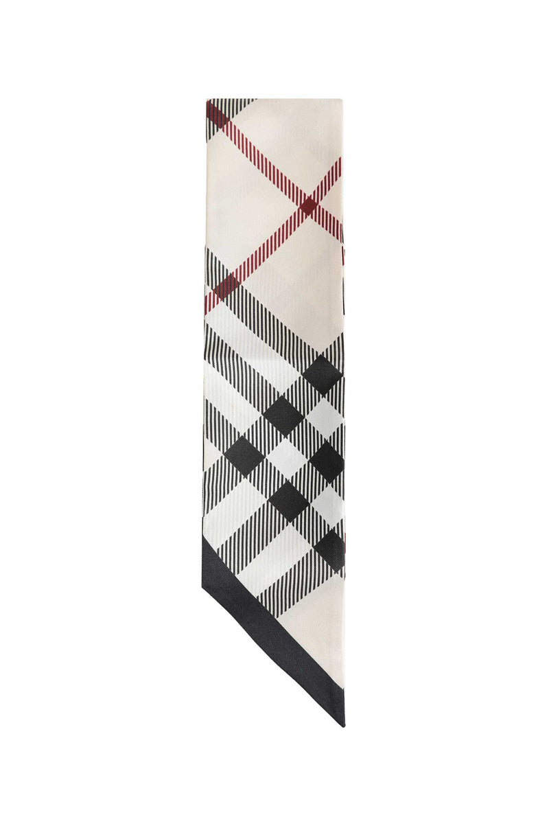 BURBERRY Skinny Check Silk Scarf unisex