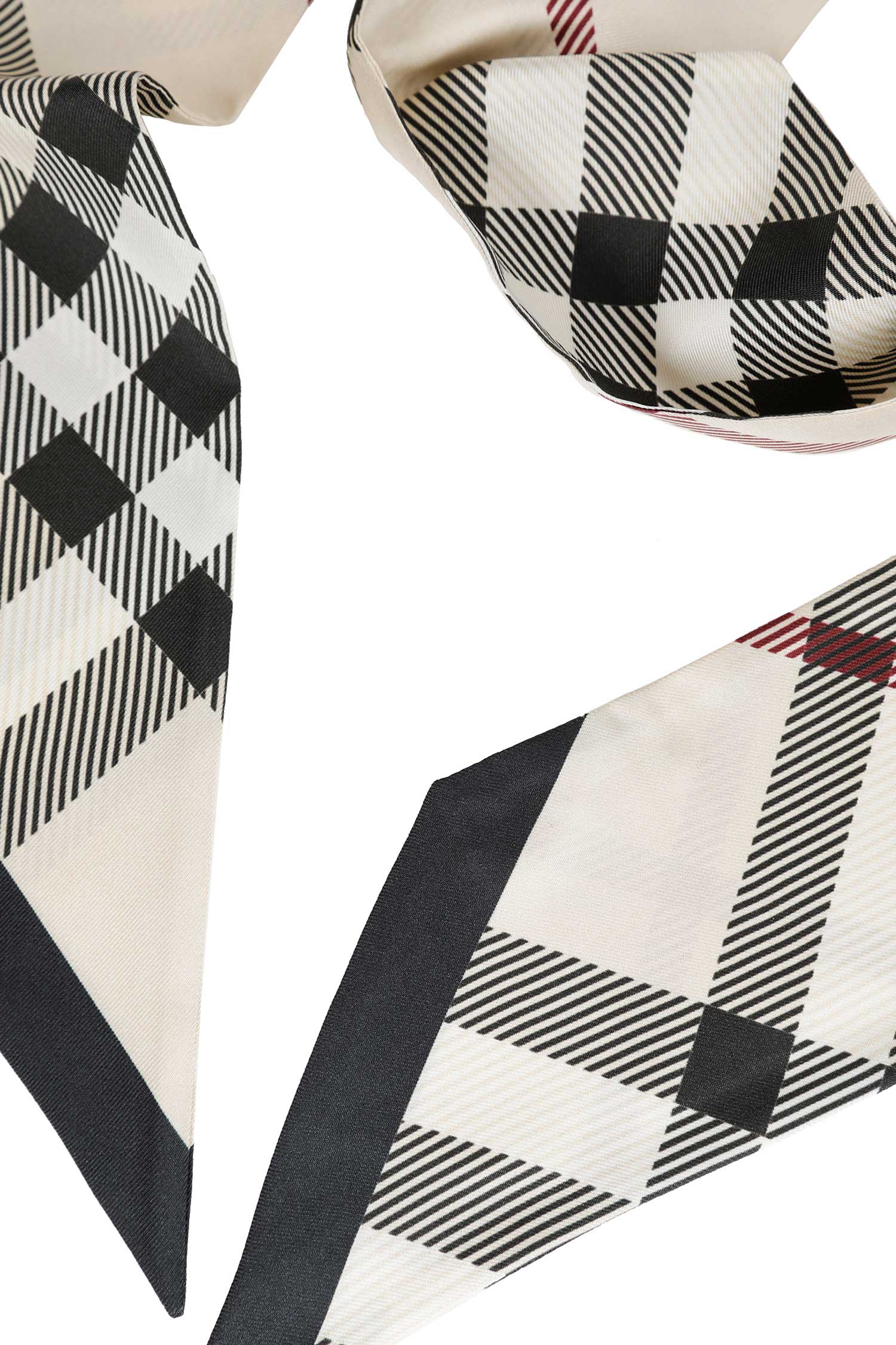 BURBERRY Skinny Check Silk Scarf unisex