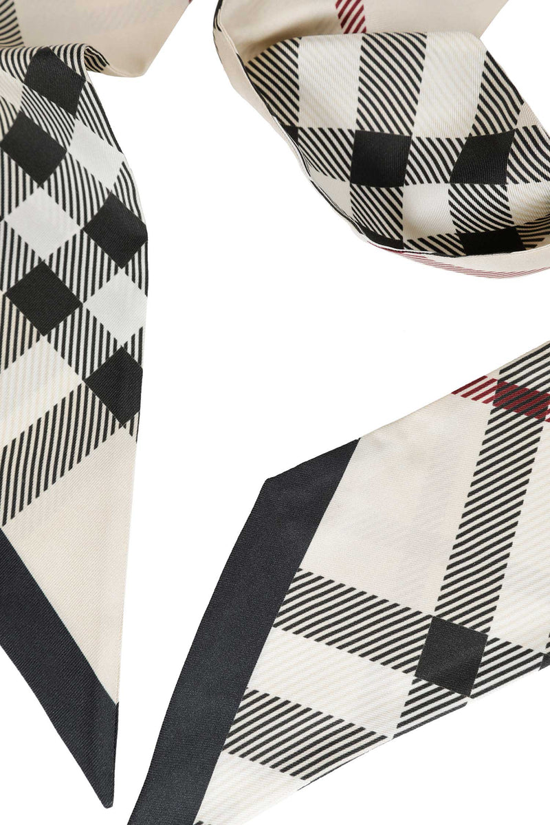 BURBERRY Skinny Check Silk Scarf unisex