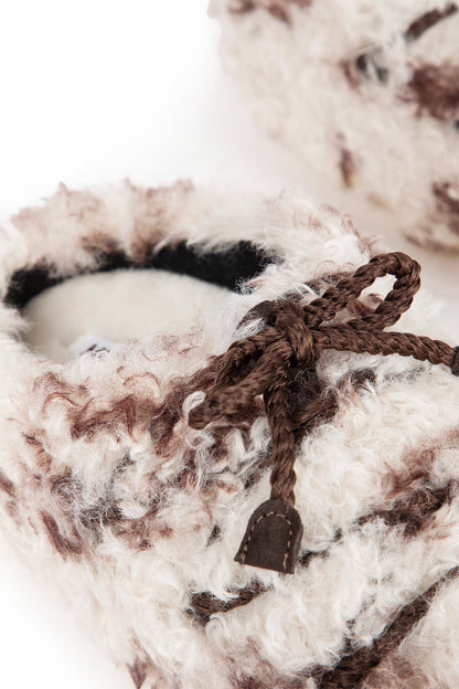 EVX Cow Print Curly Mules