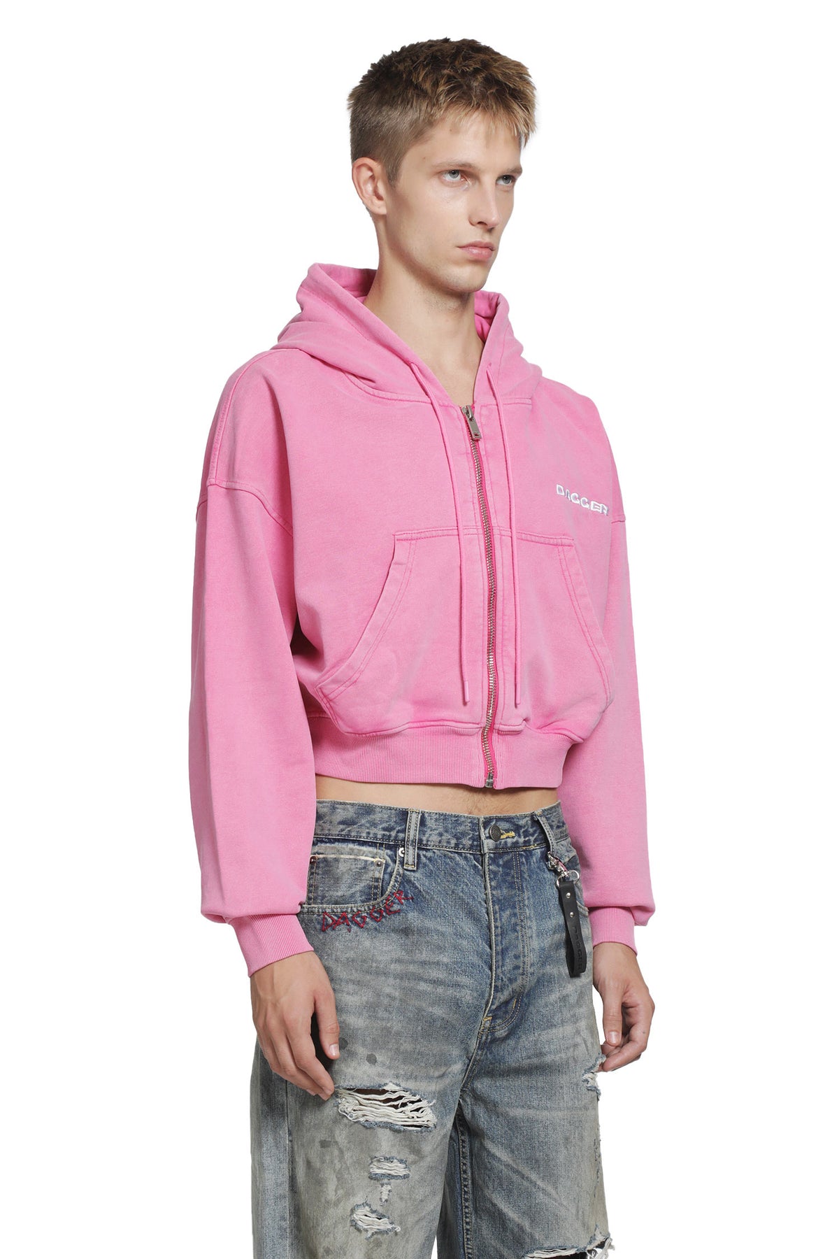 Cropped Zip-Up Hoodie