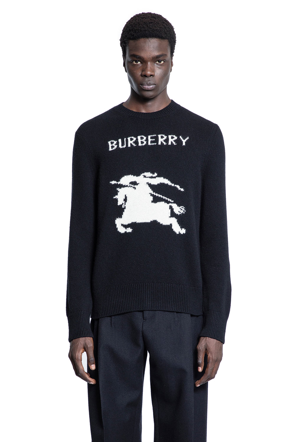 BURBERRY MAN BLACK&WHITE KNITWEAR