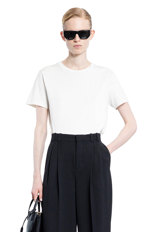 SAINT LAURENT WOMAN WHITE T-SHIRTS & TANK TOPS