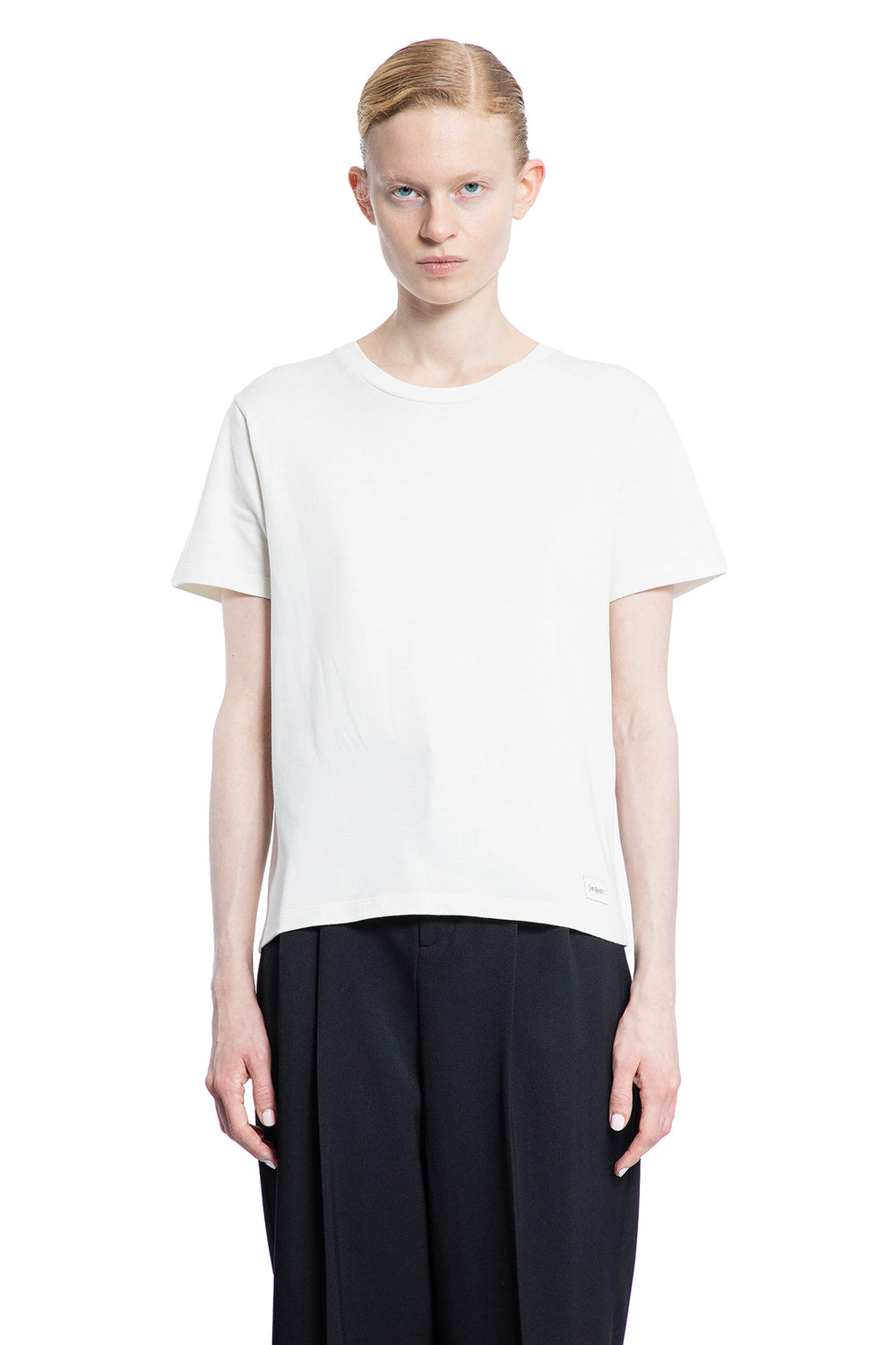 SAINT LAURENT WOMAN WHITE T-SHIRTS & TANK TOPS