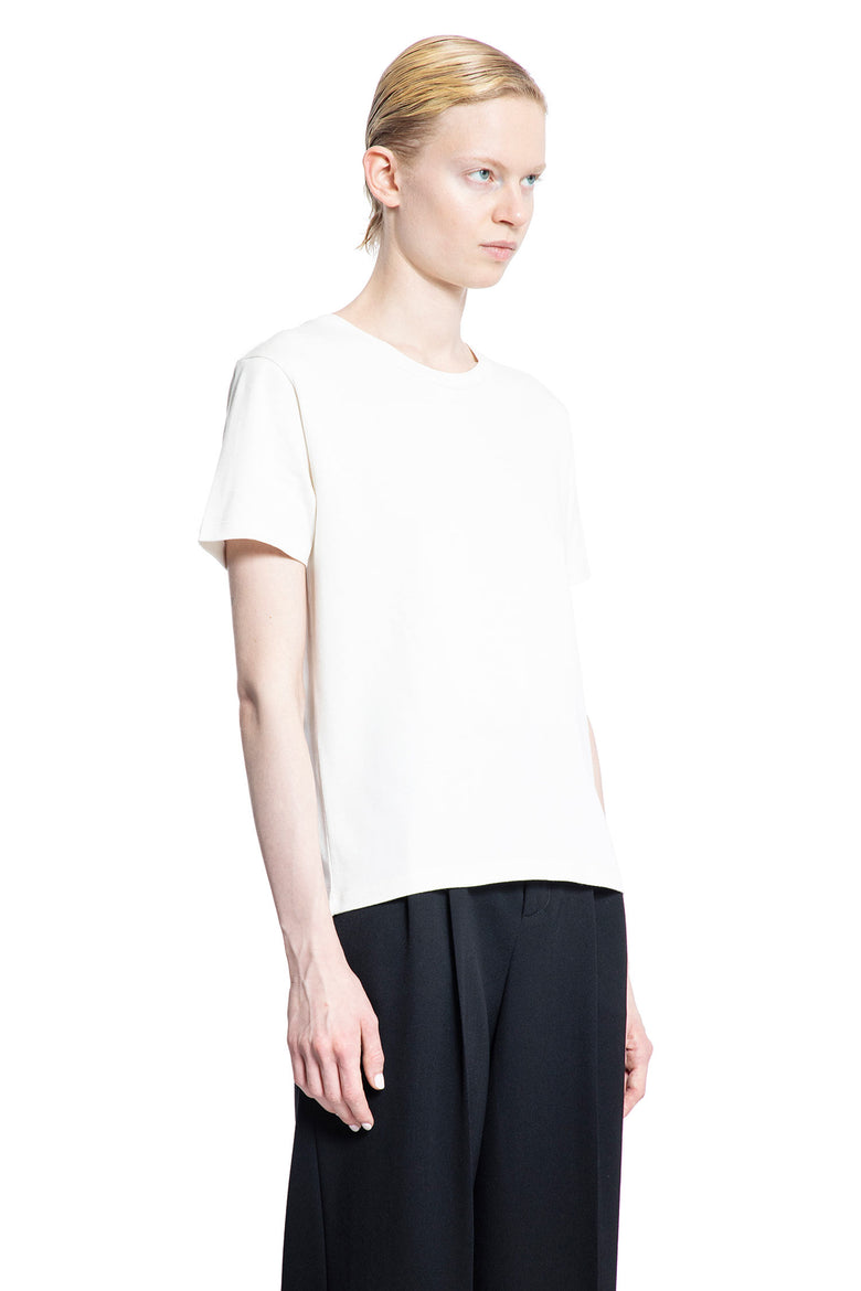 SAINT LAURENT WOMAN WHITE T-SHIRTS & TANK TOPS