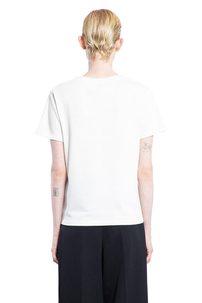 SAINT LAURENT WOMAN WHITE T-SHIRTS & TANK TOPS