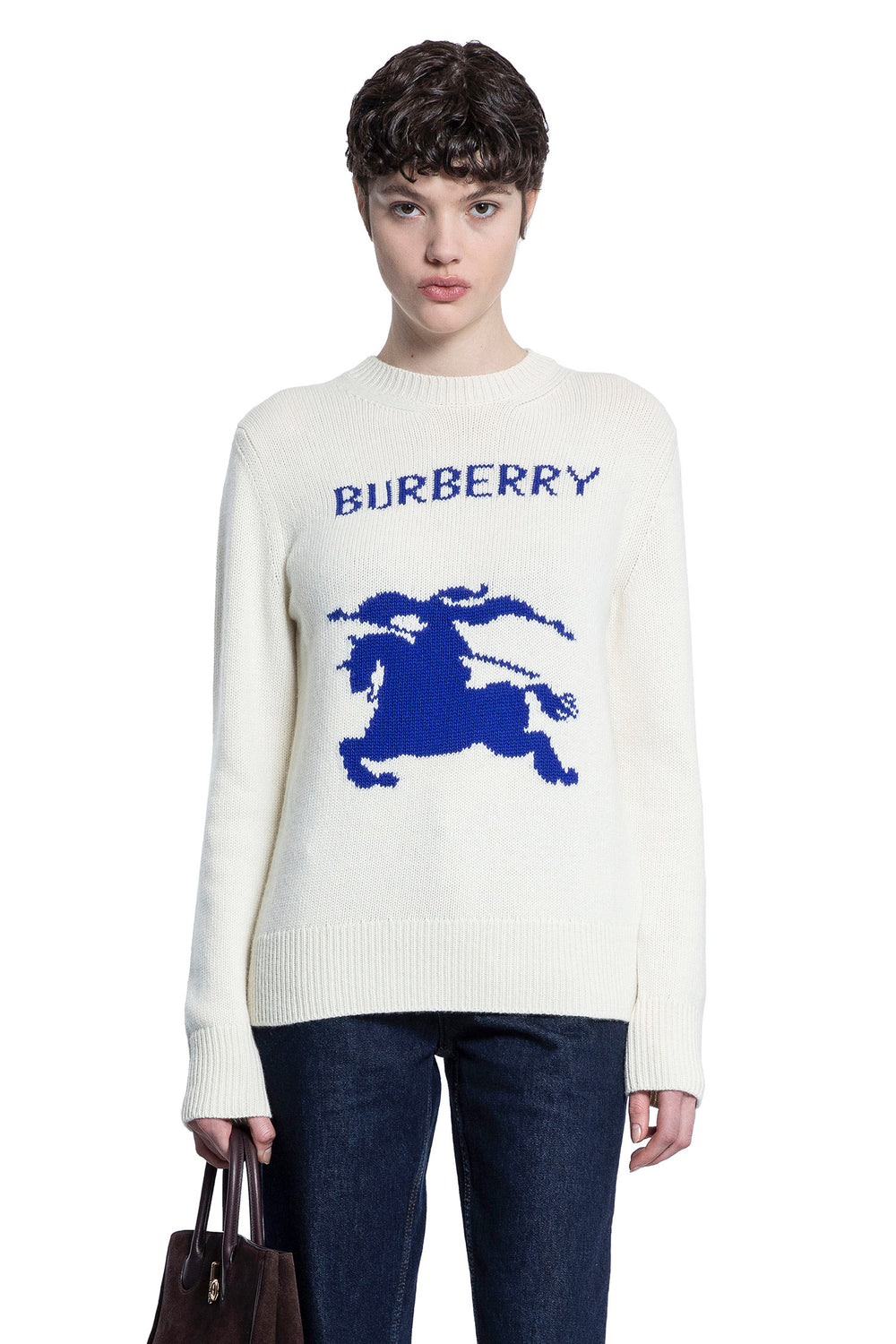 BURBERRY WOMAN OFF-WHITE KNITWEAR