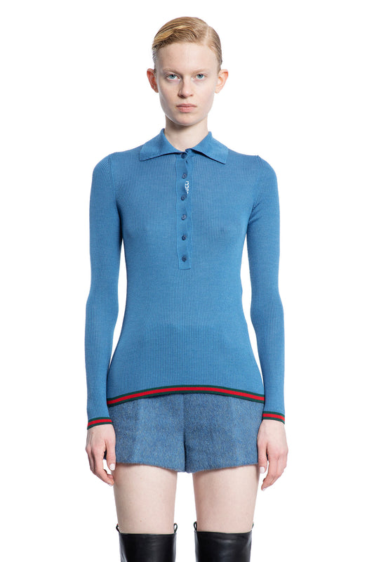 GUCCI WOMAN BLUE KNITWEAR