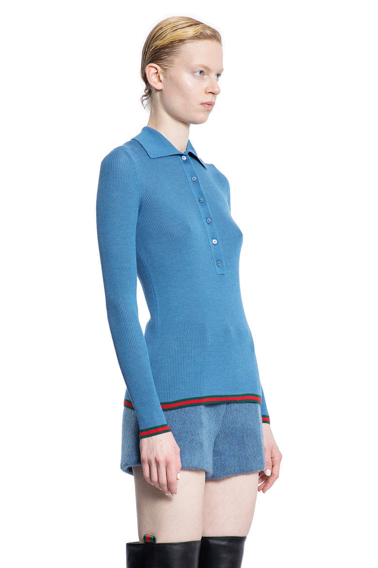 GUCCI WOMAN BLUE KNITWEAR