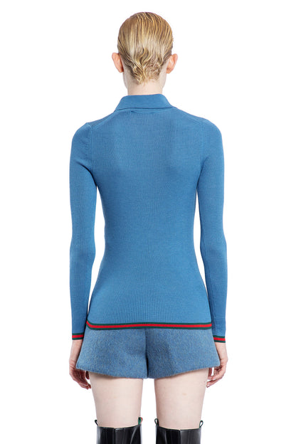 GUCCI WOMAN BLUE KNITWEAR