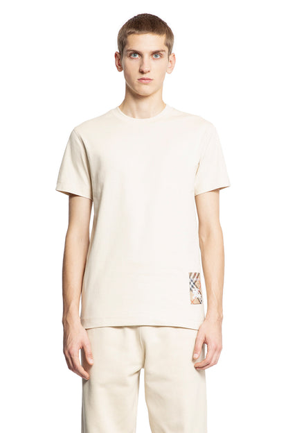 BURBERRY MAN OFF-WHITE T-SHIRTS & TANK TOPS