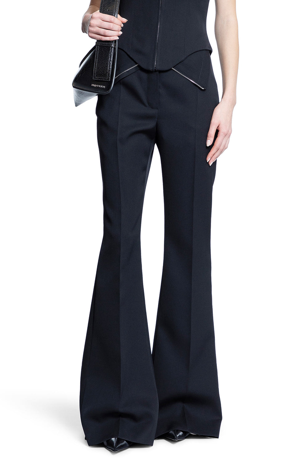 ALEXANDER MCQUEEN WOMAN BLACK TROUSERS