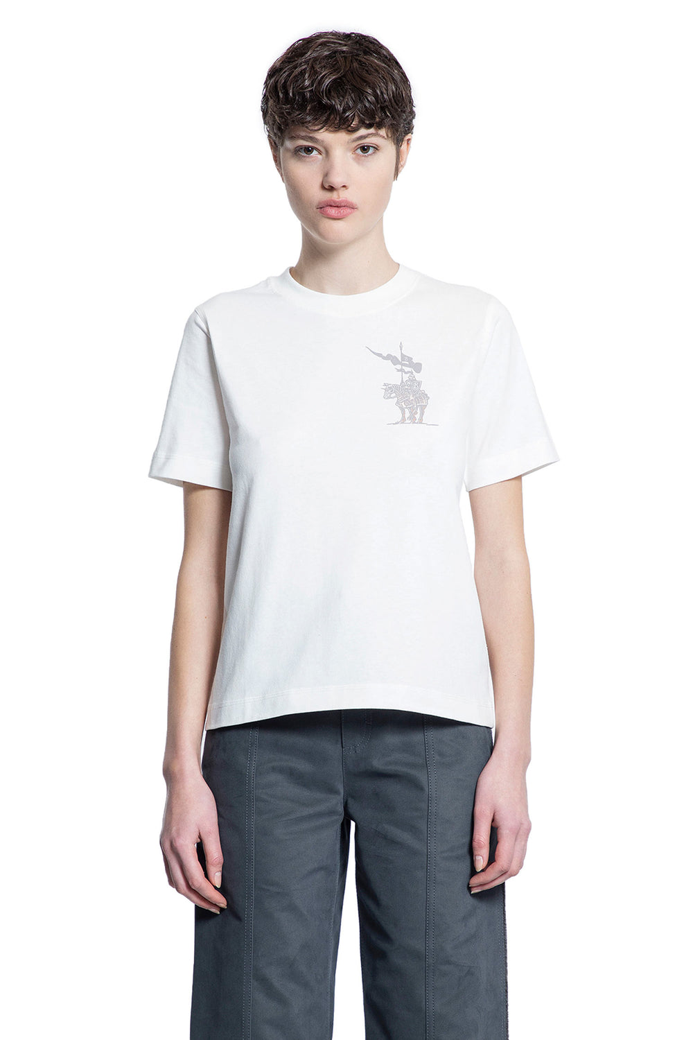 BURBERRY WOMAN WHITE T-SHIRTS & TANK TOPS