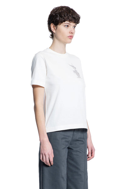 BURBERRY WOMAN WHITE T-SHIRTS & TANK TOPS