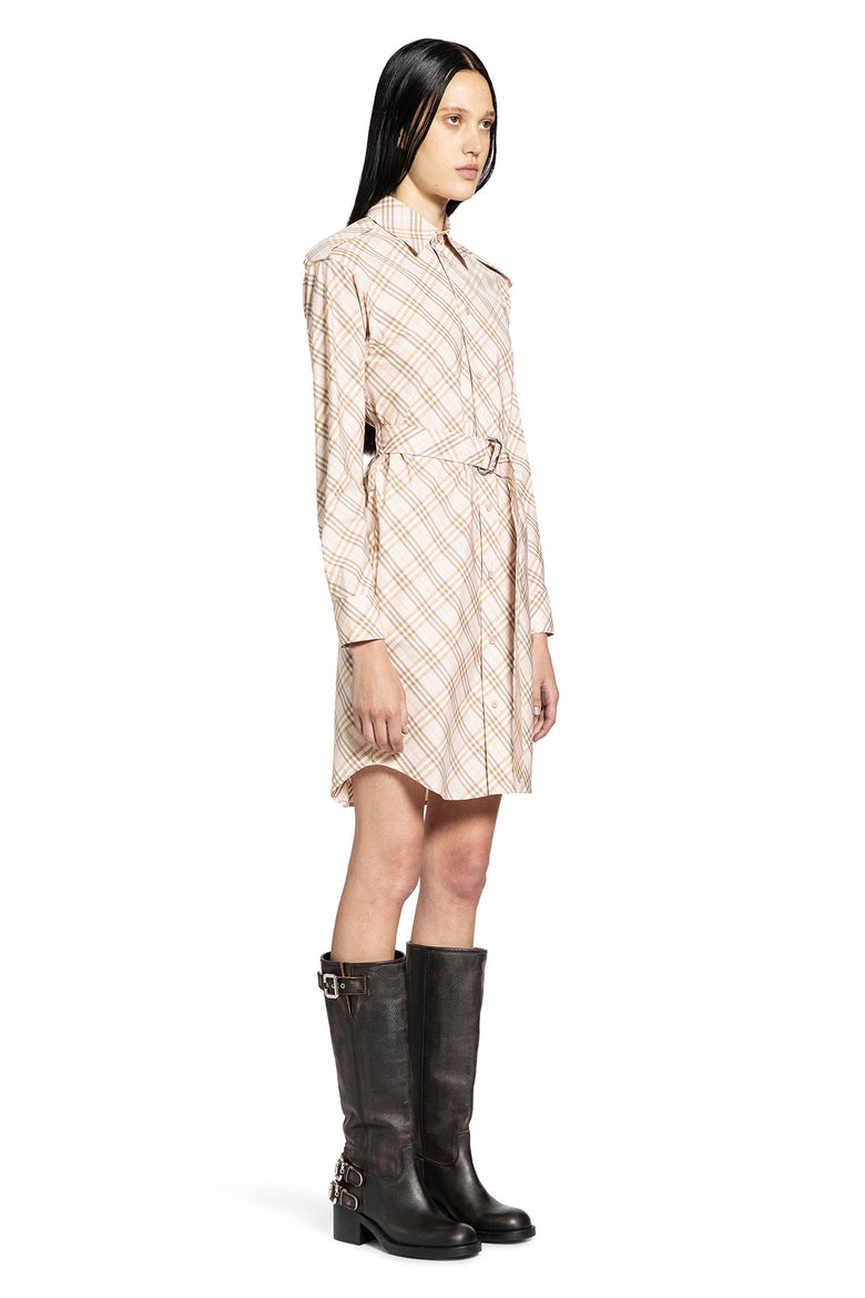 Check Cotton Poplin Shirt Dress
